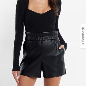 NWOT paper bag faux leather shorts